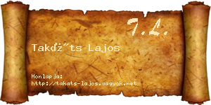 Takáts Lajos névjegykártya